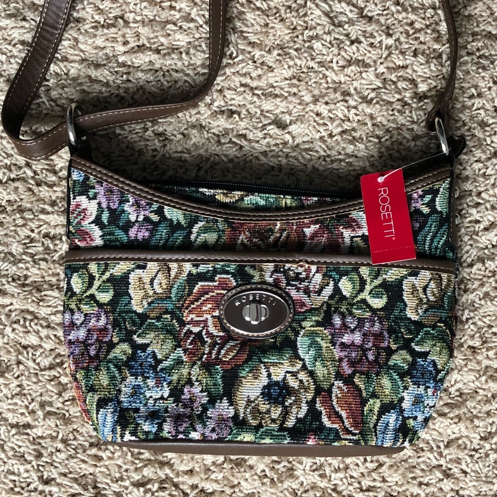 Rossetti flower pattern handbag